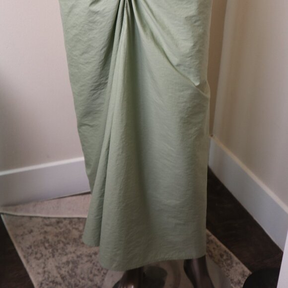 Brunello Cucinelli Skirt Cotton Front Knot Midi Drape Chic Size 6 - Picture 4 of 9